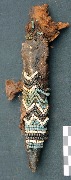 The detail of the beaded ornament, extracted from the female burial of Bulgunnyakh II (Suntarsky region, 2008)